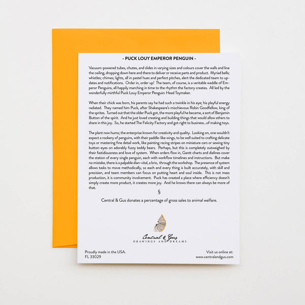 Carte de note Puck Louy Pingouin Empereur (& Gaucho)