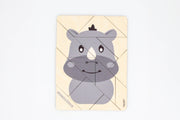 Tangram Rhinocéros en bois, 14 pièces – Reine Mère