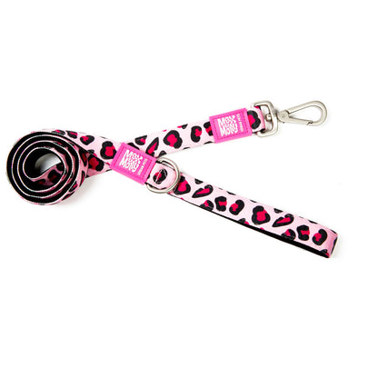Short dog leash - Pink leopard