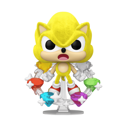 Pop! Plus Super Sonic avec Emeraudes (Flocked)