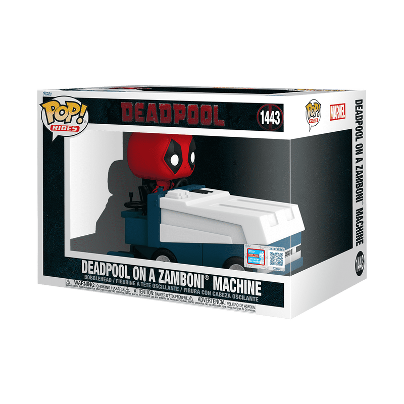Pop! Deadpool Super Deluxe numa Máquina Zamboni