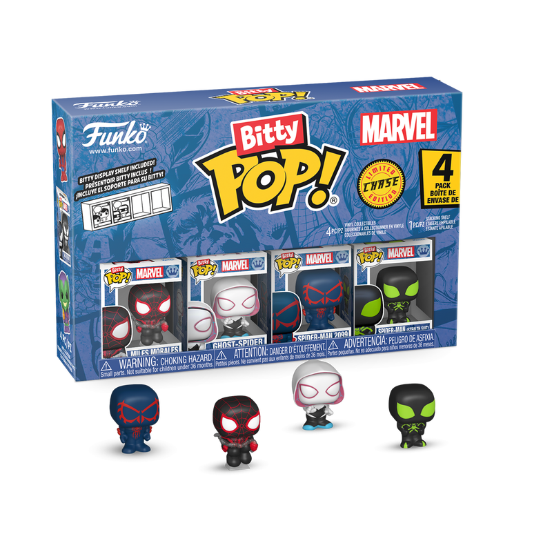 Bitty Pop! Spider-Man 4-Pack Series 2 – visuel officiel Funko