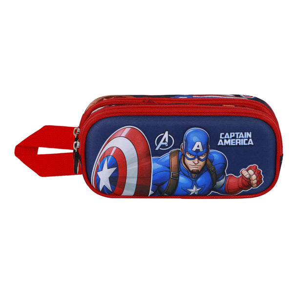 Estojo duplo para lápis Marvel Capitão América Patriota 3D