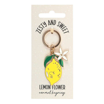 Lemon and Flower Keychain