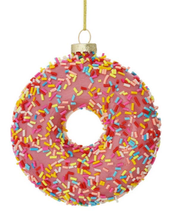 Adorno navideño de dona rosa