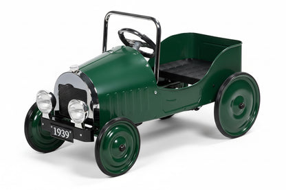 Voiture à pédales: VERT (1939) 80x40x53,5cm, en métal et plastique, 3+