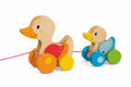 Juguete de Arrastre – Familia de Patos de Madera