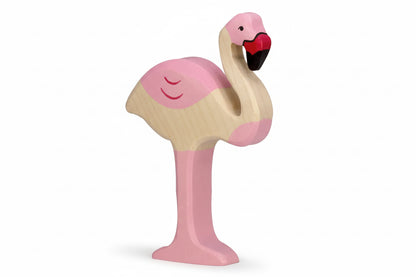 Holztiger Jungle: FLAMANT ROSE 8x2x12cm, bois