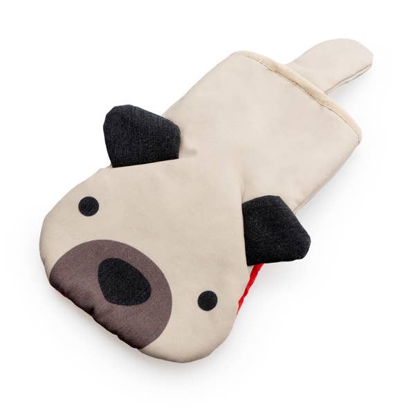 Guanto da forno, Woof!, beige, poliestere/silicone