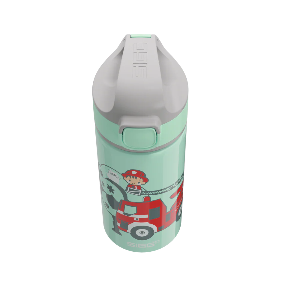 Botella de agua de aluminio Miracle Kids de 0,4 L con diseño de bombero 