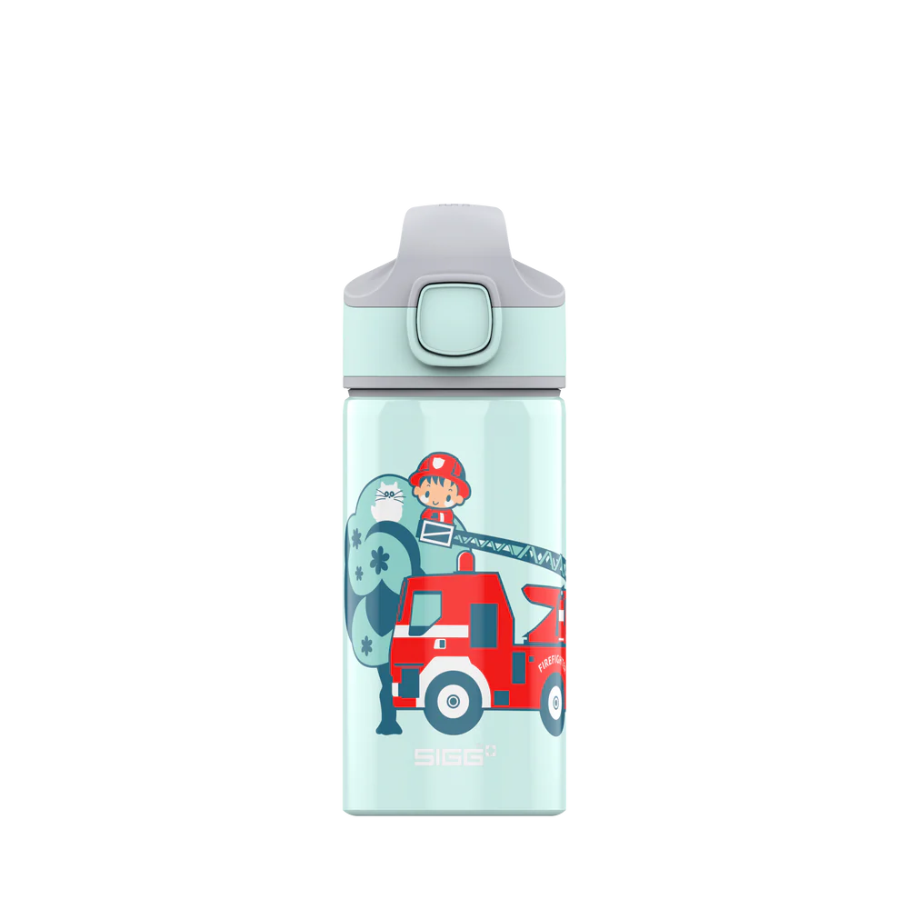 Botella de agua de aluminio Miracle Kids de 0,4 L con diseño de bombero 