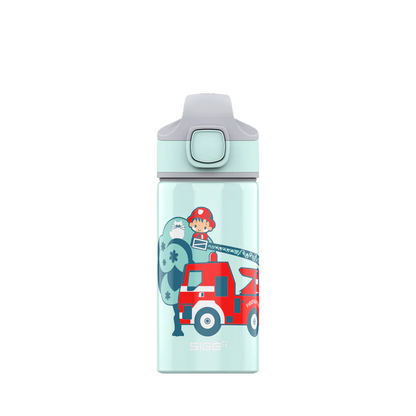 Botella de agua de aluminio Miracle Kids de 0,4 L con diseño de bombero 