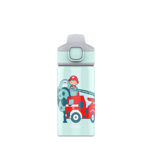 Botella de agua de aluminio Miracle Kids de 0,4 L con diseño de bombero 