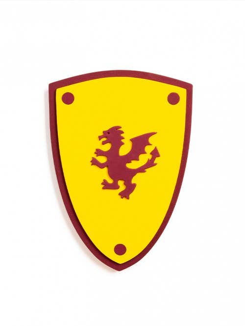 BOUCLIER EN MOUSSE SOFTIK JAUNE AVEC DRAGON - KALID MEDIEVAL