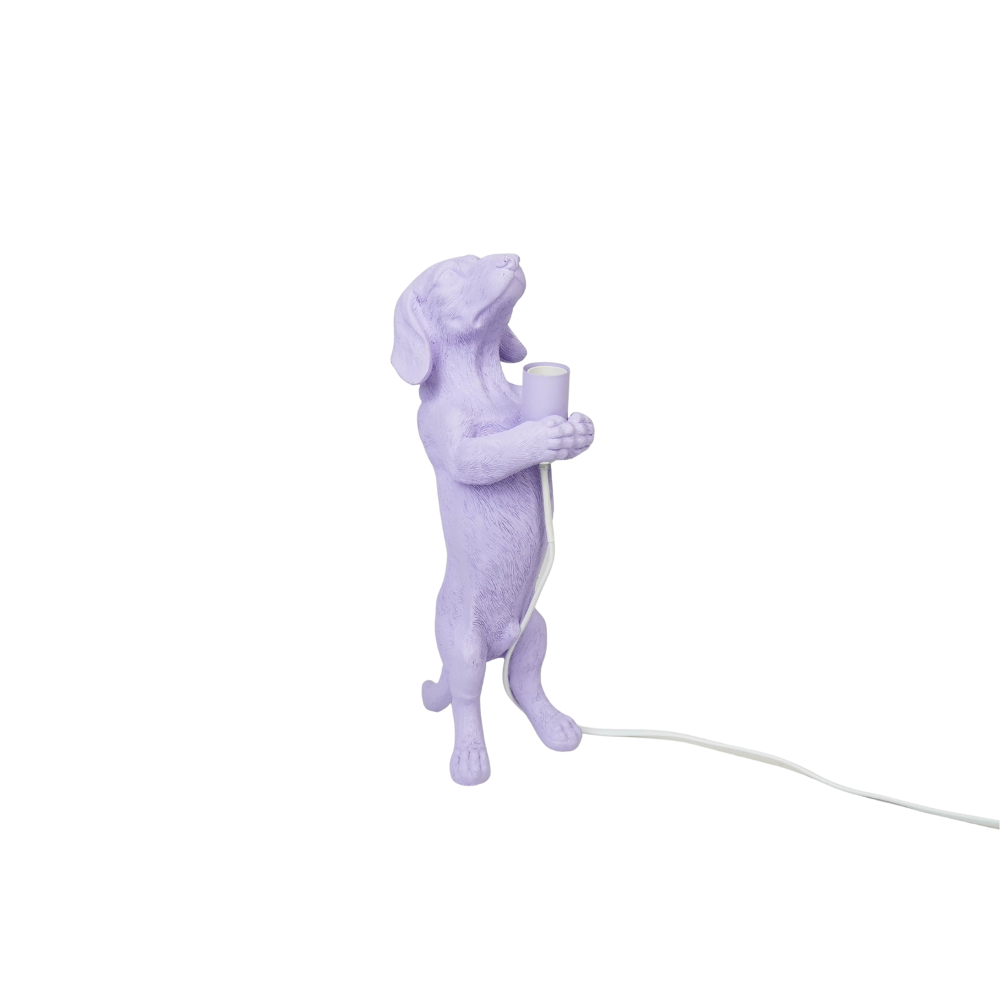 Lampe de Table - Lampe Teckel - Polyrésine - Lilas - E14 - 10x15x38cm