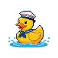 Pegatina pixelada de pato marino