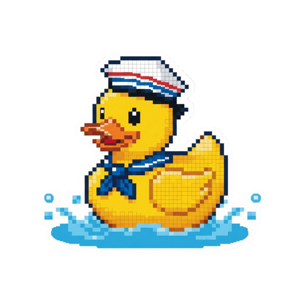 Autocolante Pato Marinho Pixelado