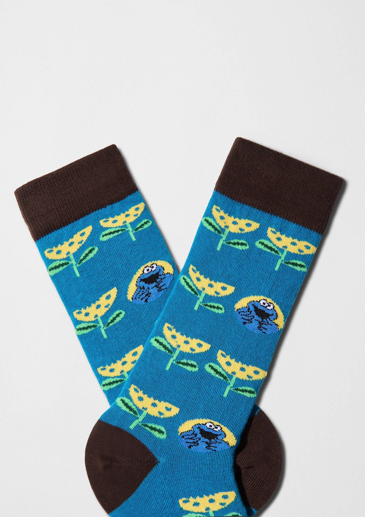 BeSesameStreet Cookie Monster Fleur - 100 % coton biologique