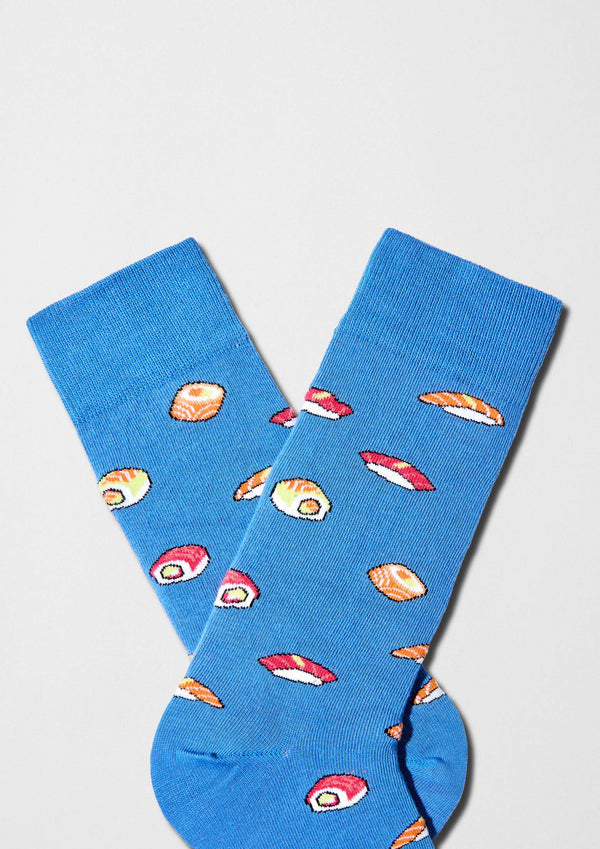 BeJapan Sushi - Chaussettes coton biologique: Bleu / 36/40