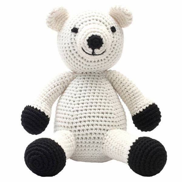 Urso Polar Branco em Crochet Tamanho Grande