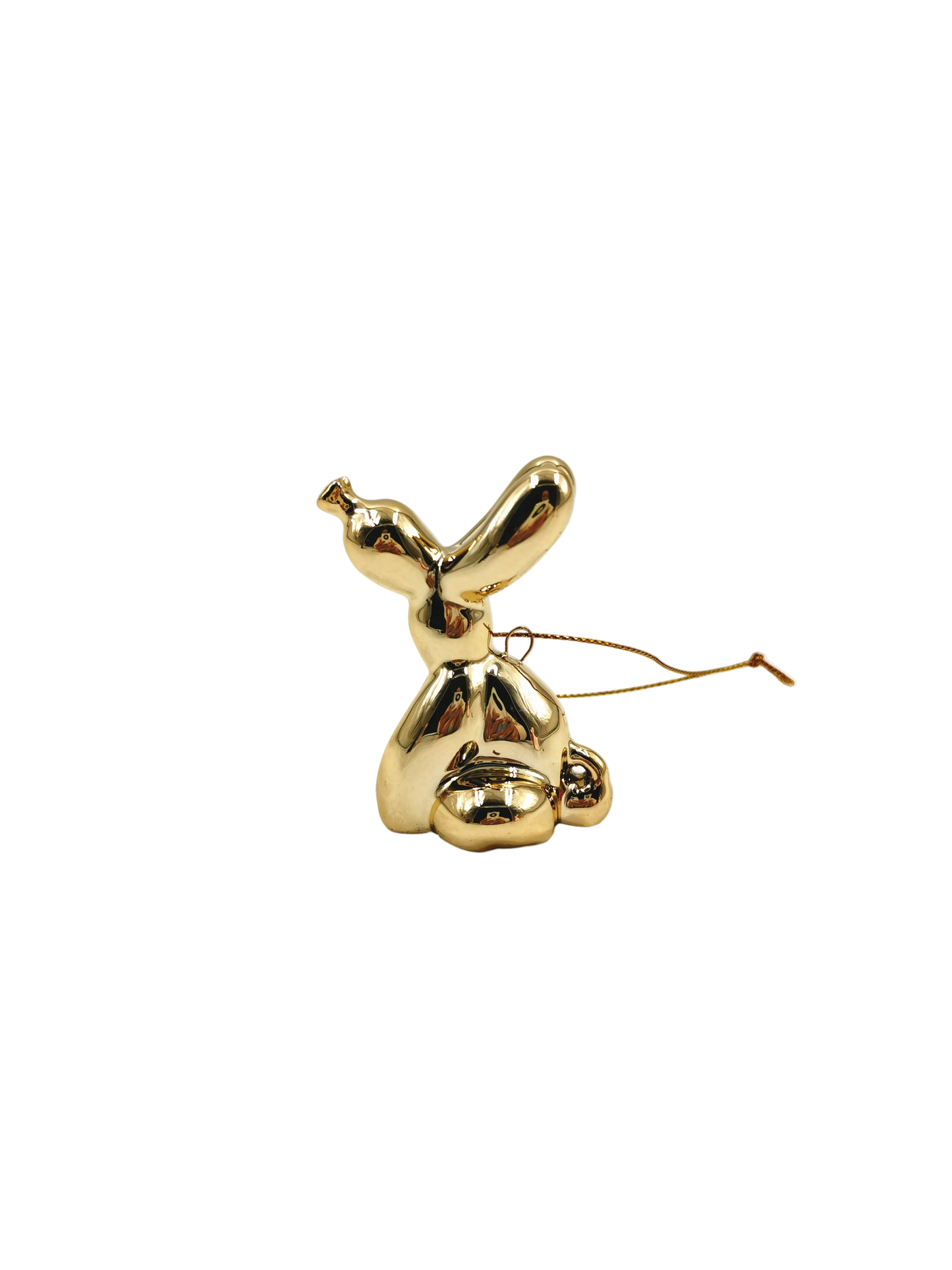 Adorno navideño “Perro globo dorado”