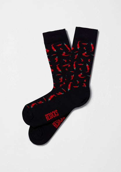 BeChilli Black - Chaussettes en Coton Bio 100%