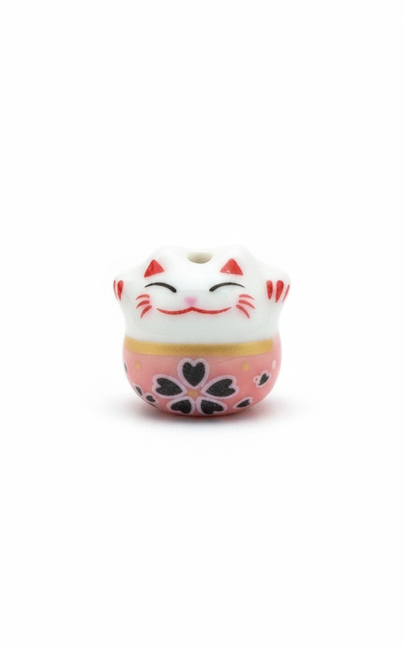 White and Pink Lucky Cat Pearl