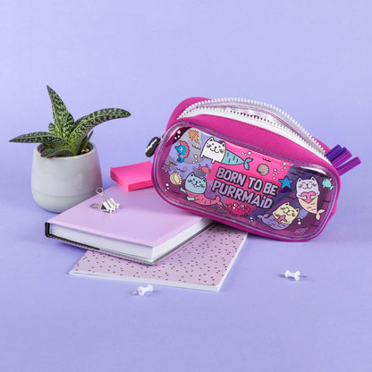 Trousse scolaire – PVC – chat sirène
