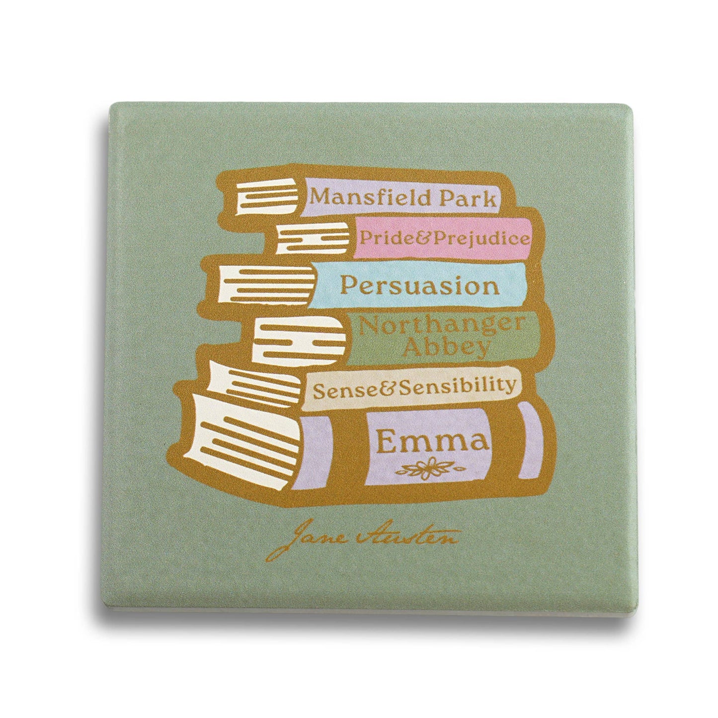 Unieke keramische onderzetter - Jane Austen (Boeken)