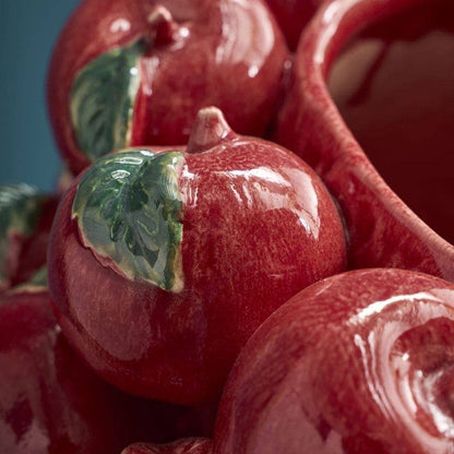 リンゴの形をした花瓶、赤色の炻器製、42 x 42 x 32 cm