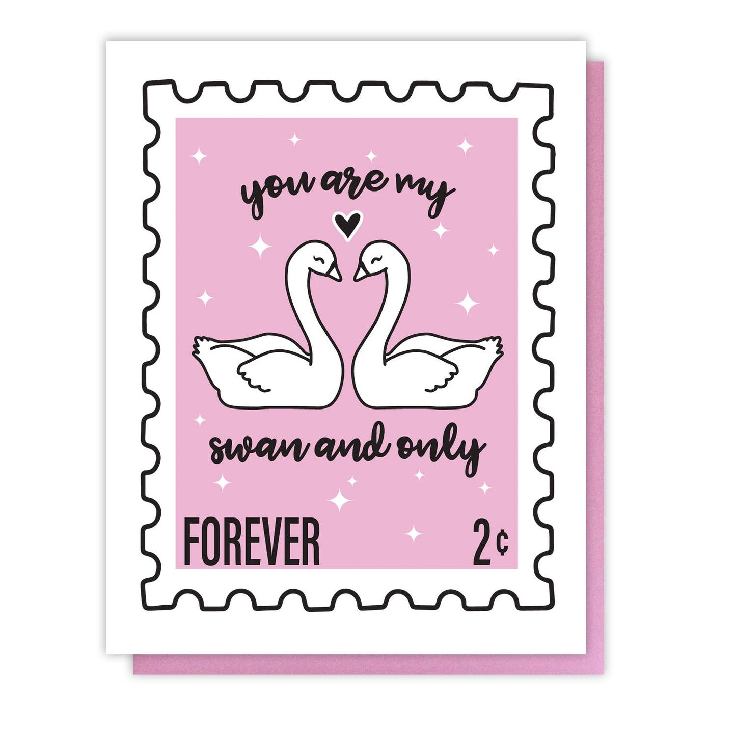 Swans in Love Card