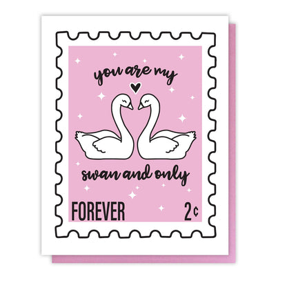 Swans in Love Card