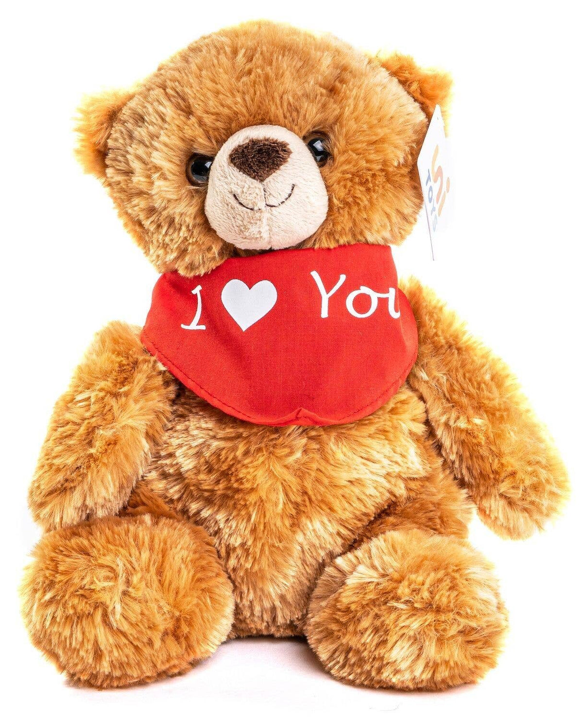 Peluche ours teddy marron avec écharpe i love you