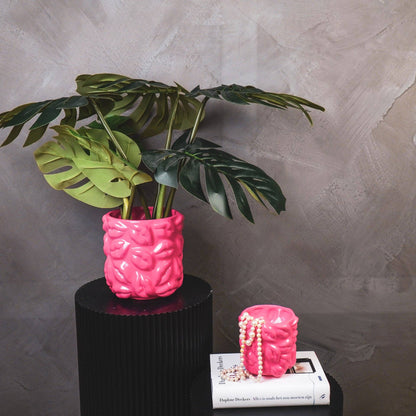 Pot - Kisses - Ceramic - Neon Pink - 17.5x17.5x17.5cm