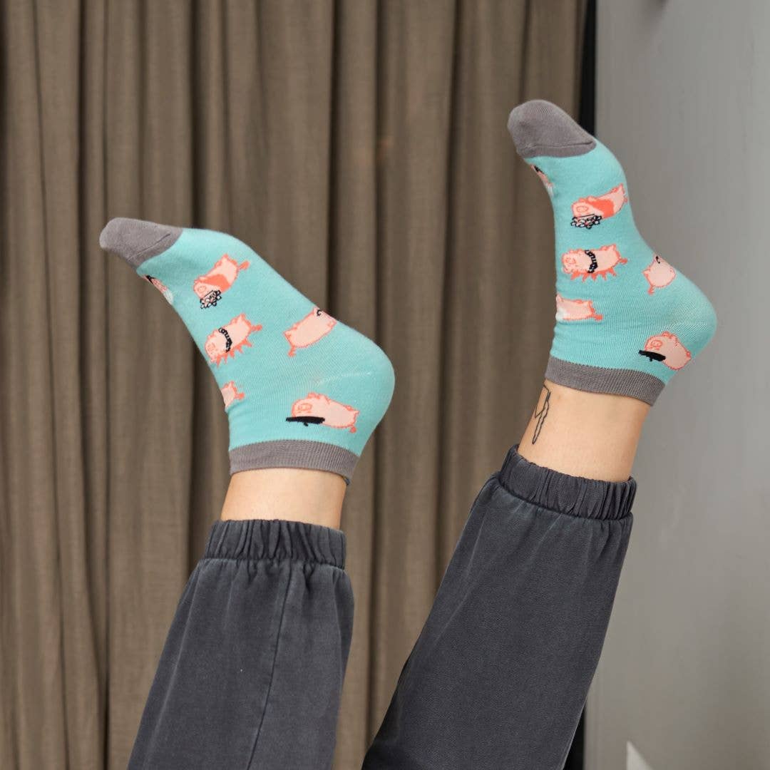 子豚柄ショートソックス「PIGGIES」