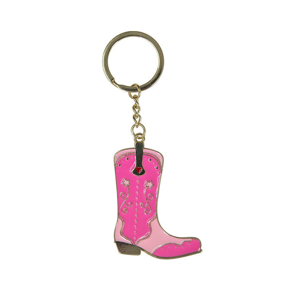 Portachiavi con stivale da cowboy rosa