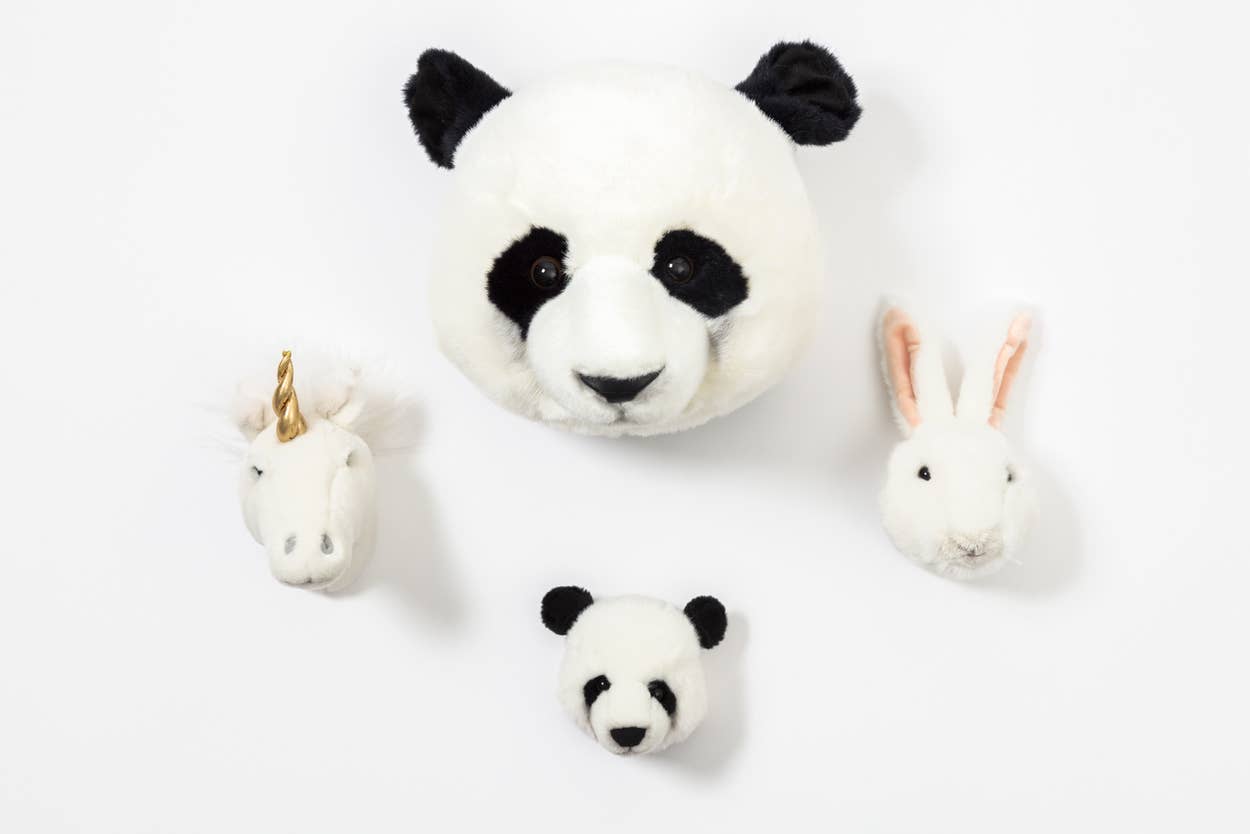 Miniaturas de cabeças de animais de peluche para decoração de parede: Conjunto para oferta
