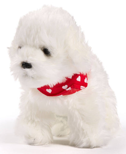 Peluche Bichon Maltais debout - Avec bandanna