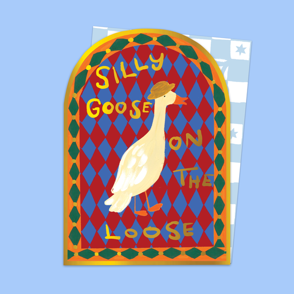 Tarjeta arqueada de Wacky Goose at Large