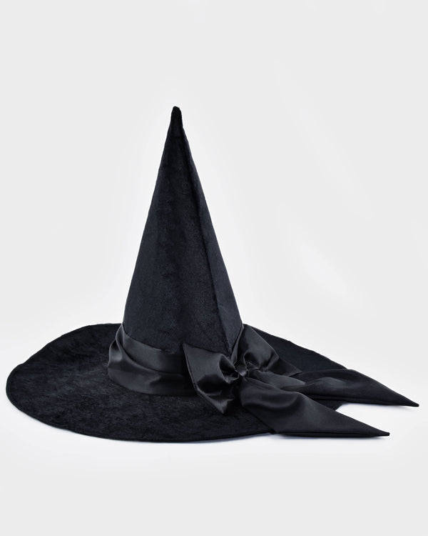 Chapeau de sorcière avec ruban satin 44 cm