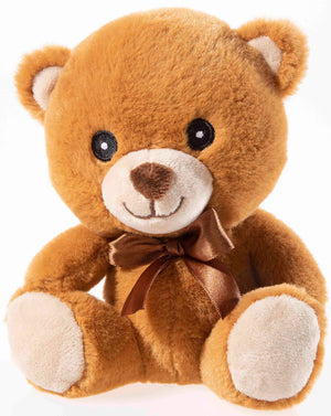 Peluche Ourson avec nœud (2 coloris possibles) - 16 cm