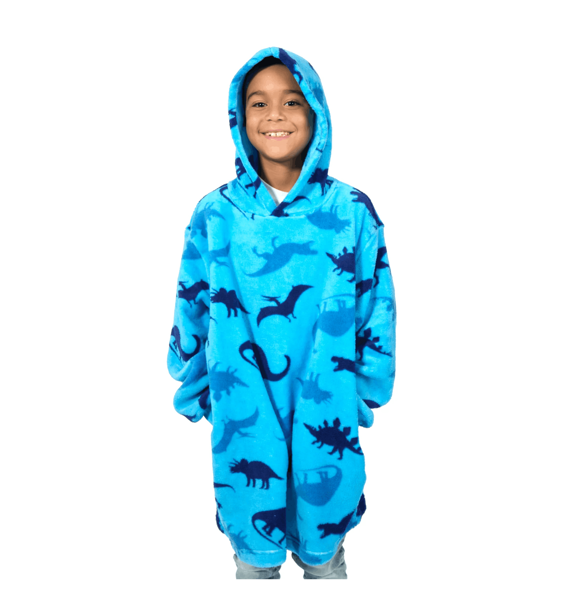 Snoodie polaire dinosaure bleu pour enfant