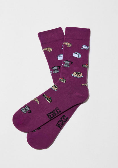 BeSweetBreakfast Violet - Chaussettes en Coton 100% Biologique