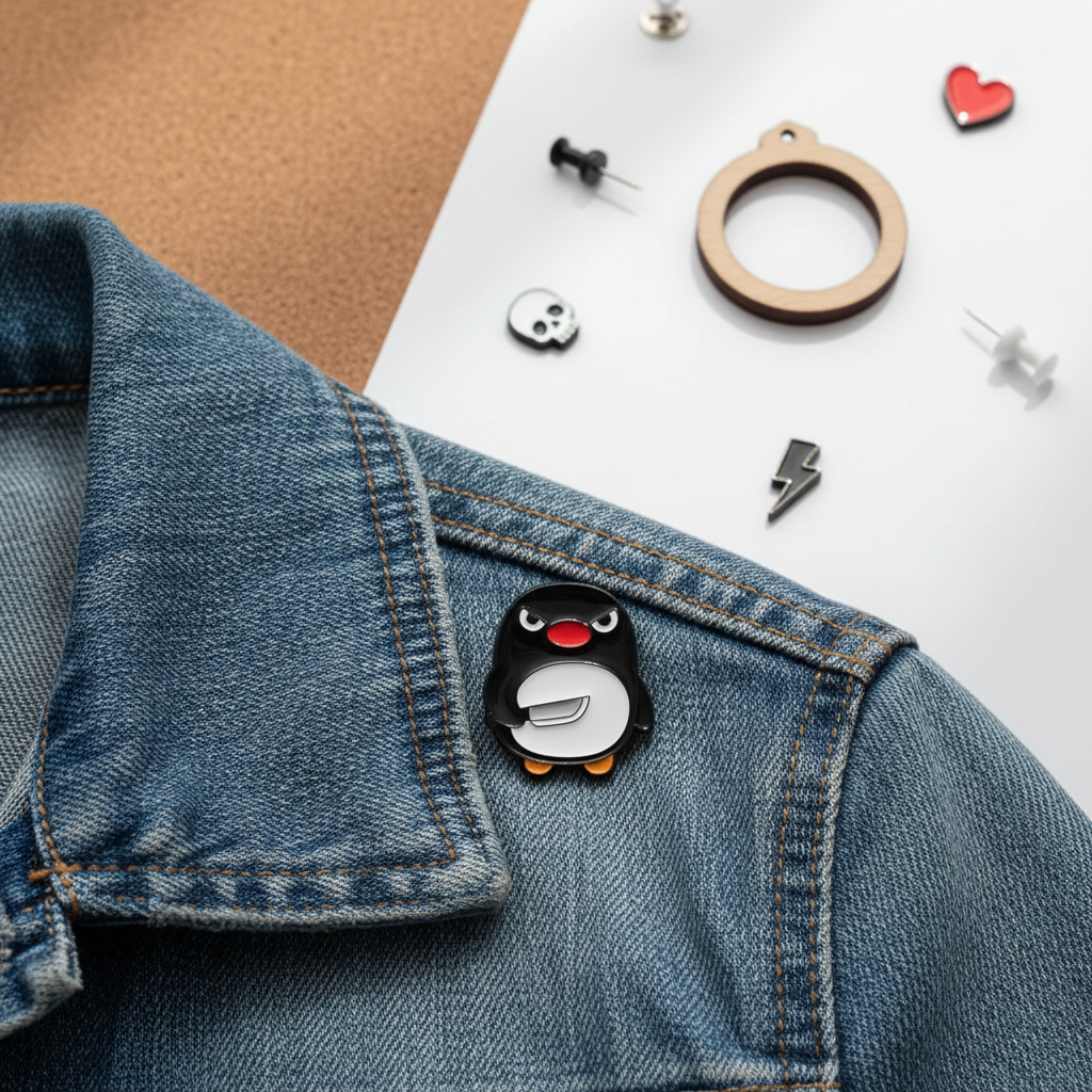 Penguin with Knife Pin