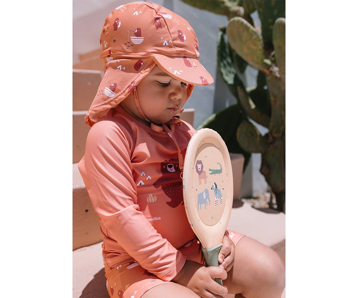 Wild Animals Neoprene Beach Paddles with Ball