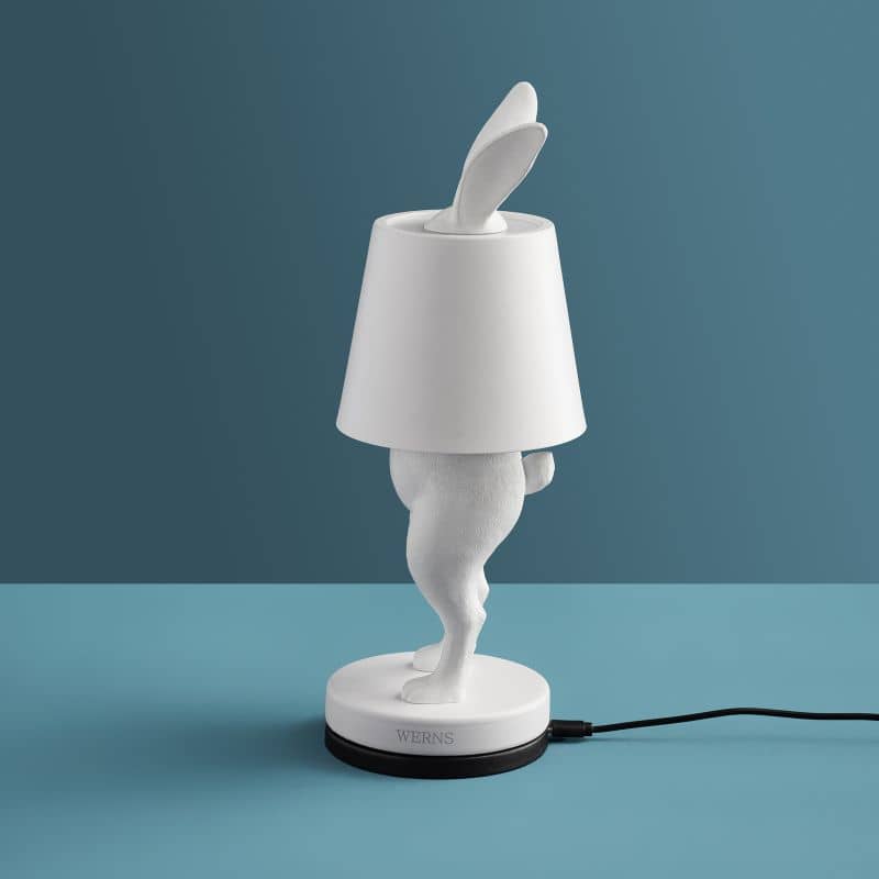 隠れウサギ型LEDテーブルランプ、ホワイト