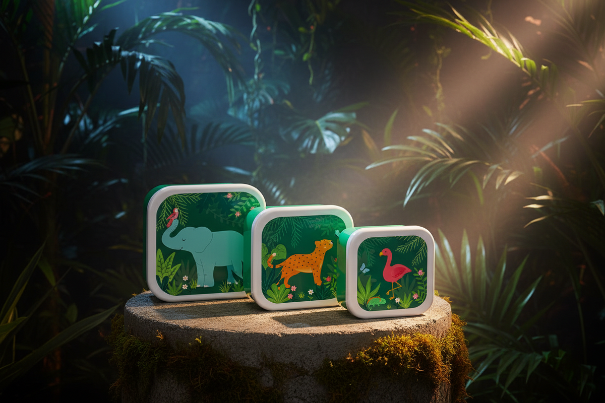Lunchboxen met jungledierenmotief - Set van 3