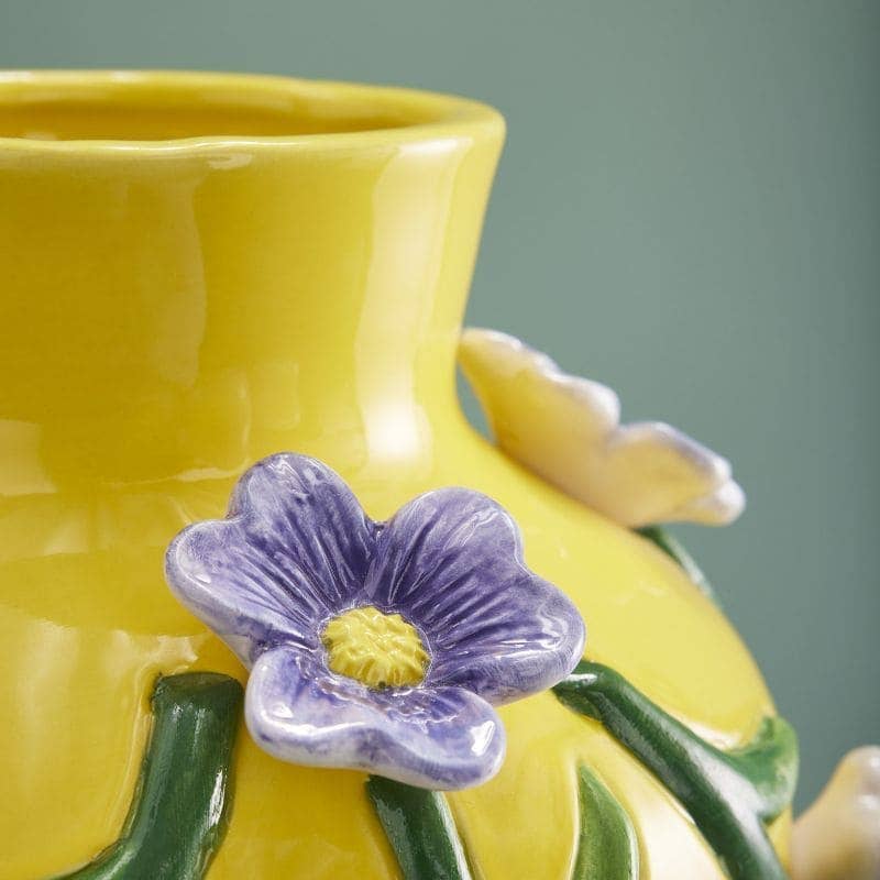 Jarrón Mr. Flowers, amarillo dolomita, 23 x 23 x 26 cm