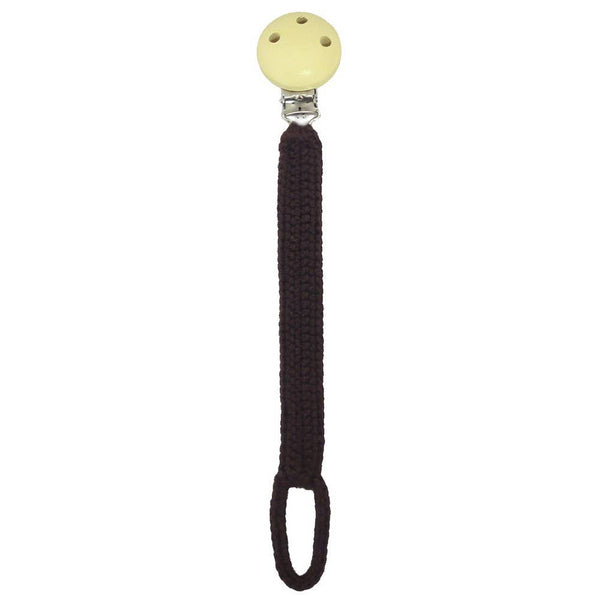 Attache-tétine au Crochet -  Marron foncé