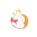 Pin de luna de pato blanco